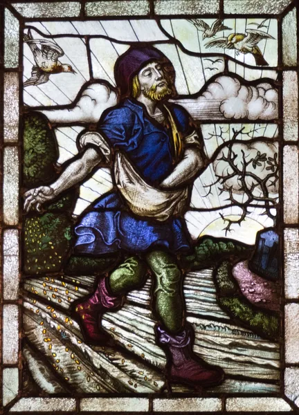 Fensterbild: Der Sämann